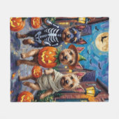 Couverture Polaire Costume d'Halloween Cesky Terrier Trick-or-Treatin (Devant (Horizontal))