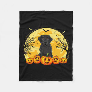 Couverture Polaire Costume d'Halloween citrouilles chien Labrador noi
