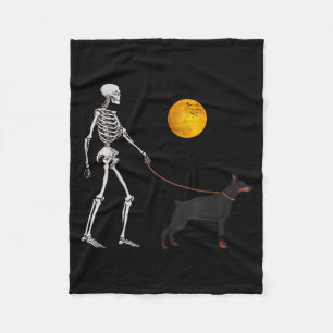 Couverture Polaire Costume d'Halloween de chien Doberman squelette ma