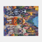 Couverture Polaire Costume d'Halloween en français pour chien-taureau (Devant (Horizontal))