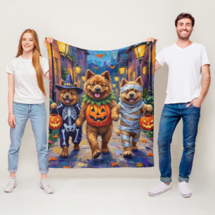 Couverture Polaire Costume d'Halloween pour chiens Chow Chow allant c
