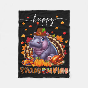 Couverture Polaire Costume d'hippopotame de Thanksgiving Dinde Automn