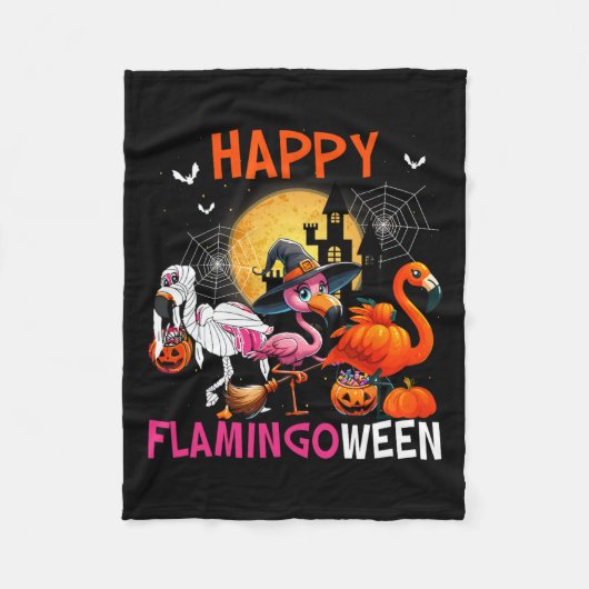 Couverture Polaire Costume Flamant rose rose d'Halloween Squelette so (Devant)