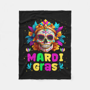 Couverture Polaire Costume Jester Crâne super Mardi Gras Men W