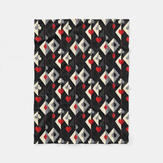 Couverture Polaire Costumes de jeu de cartes en poker. (Devant)