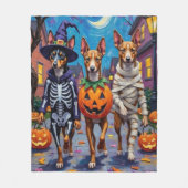 Couverture Polaire Costumes d'Halloween de Basenji Dogs Trick or Trea (Devant)