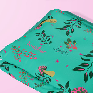Couverture Polaire Cosy Aqua Green Champhrooms et Motif botanique