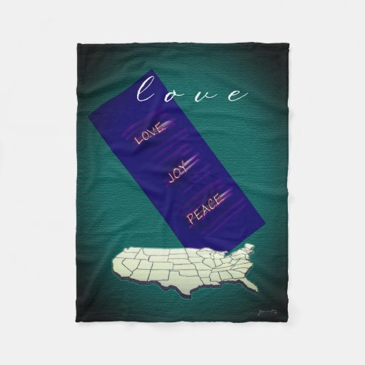 Couverture Polaire Cosy Blanket / Love Joy Peace USA (Devant)