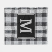 Couverture Polaire Cosy Buffalo Plaid Famille Initiale Pillow Oreille (Devant (Horizontal))