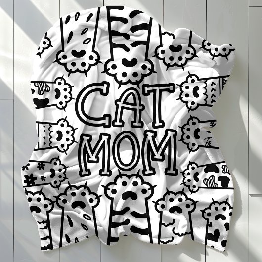 Couverture Polaire Cosy Cat Maman pour Amoureux de les chats