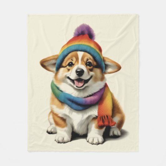 Couverture Polaire Cosy Corgi (Devant)