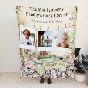 Couverture Polaire Cosy Corner Floral Garden Family Photo