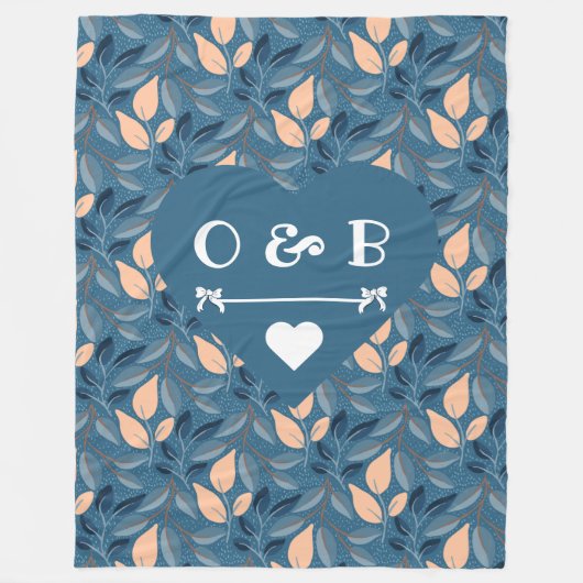 Couverture Polaire Cosy Couples Coeurs et Feuilles Rainforest (Devant)