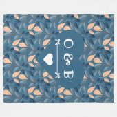 Couverture Polaire Cosy Couples Coeurs et Feuilles Rainforest (Devant (Horizontal))