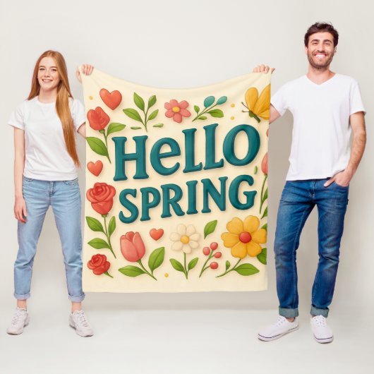 Couverture Polaire Cosy dans le printemps - "Hello Spring" (En situation)
