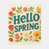 Couverture Polaire Cosy dans le printemps - "Hello Spring" (Devant)