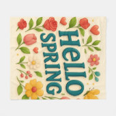 Couverture Polaire Cosy dans le printemps - "Hello Spring" (Devant (Horizontal))