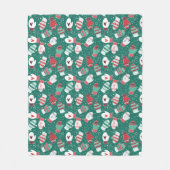 Couverture Polaire Cosy hiver Noël Mittens Motif en vert (Devant)