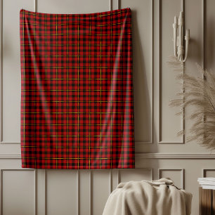 Couverture Polaire Cosy Holiday Classic Tartan Plaid Rouge Noir Or
