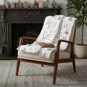 Couverture Polaire Cosy Home Christmas Pink ID985