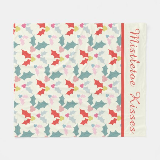Couverture Polaire Cosy Pastel Mistletoe Motif (Devant (Horizontal))