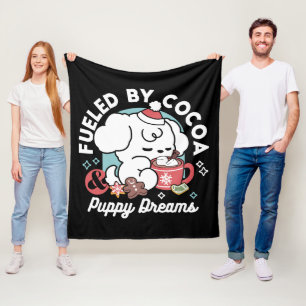Couverture Polaire Cosy Puppy Dreams - Chocolat chaud et Noël