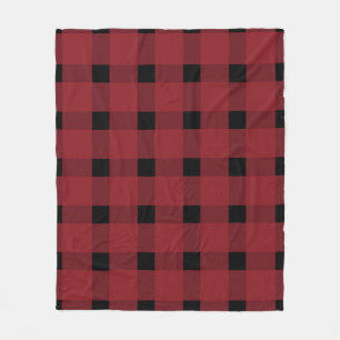 Couverture Polaire Cosy Rouge & Noir En vichy-Maison Décor & Cadeaux