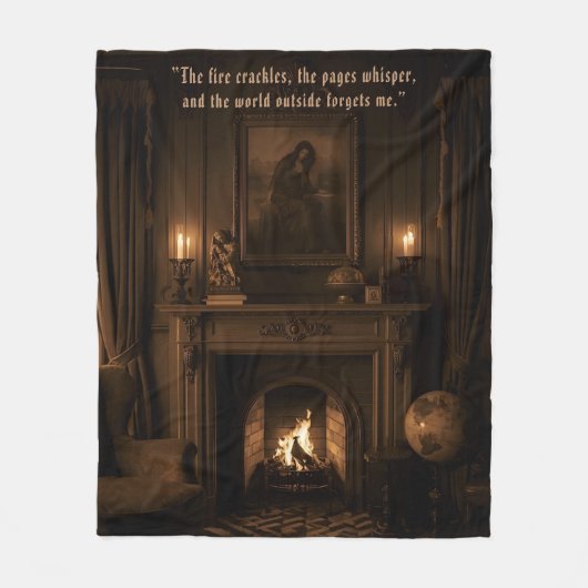 Couverture Polaire Cosy Sherpa Blanket Dark Academia Cadeau pour lect (Devant)