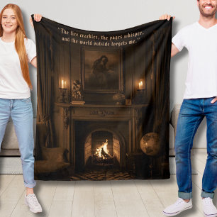 Couverture Polaire Cosy Sherpa Blanket Dark Academia Cadeau pour lect