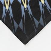 Couverture Polaire Côte de la tortue Mandala bleu noir (Coin)