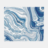 Couverture Polaire côte plage nautique vagues aquarelle bleu tourbill (Devant (Horizontal))