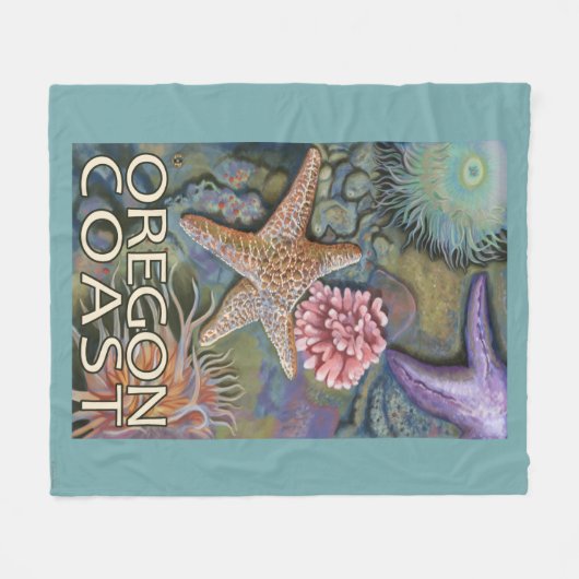 Couverture Polaire Côte Tidepool de l'Orégon (Devant (Horizontal))