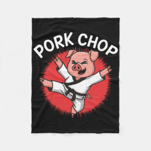 Couverture Polaire Côtelette de porc Karaté Cochon Amusant pour les a