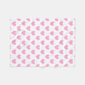 Couverture Polaire Coton Candy Pink coeurs sur blanc (Devant (Horizontal))