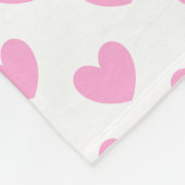 Couverture Polaire Coton Candy Pink coeurs sur blanc (Coin)