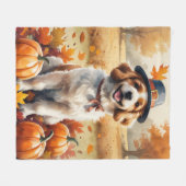 Couverture Polaire Coton De Tulear À L'Automne Feuilles L'Art Thanksg (Devant (Horizontal))