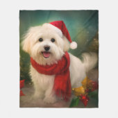 Couverture Polaire Coton De Tulear Chien dans la neige Noël (Devant)