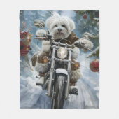 Couverture Polaire Coton De Tulear Chien équitation Moto Noël (Devant)