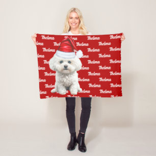 Couverture Polaire Coton de Tulear Chien Nom Noël