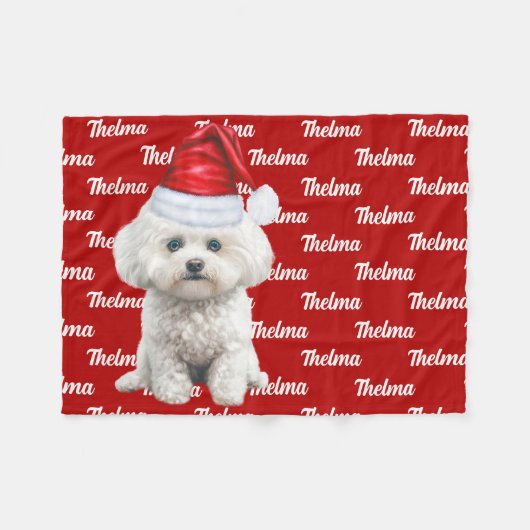 Couverture Polaire Coton de Tulear Chien Nom Noël (Devant (Horizontal))