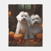 Couverture Polaire Coton De Tulear Chiot Automne Citrouille délice (Devant)