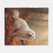 Couverture Polaire Coton De Tulear en automne Leaves automne Inspire (Devant (Horizontal))