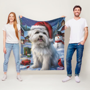 Couverture Polaire Coton De Tulear Merveilleux Noël de Noël