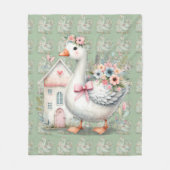 Couverture Polaire Cottage Goose Floral House Scène (Devant)
