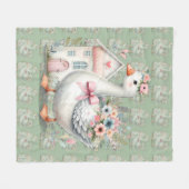 Couverture Polaire Cottage Goose Floral House Scène (Devant (Horizontal))
