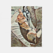 Couverture Polaire Couchage de Corgi gallois (Devant)