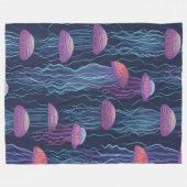 Couverture Polaire Couche luminescente - méduse lumineuse (Devant (Horizontal))