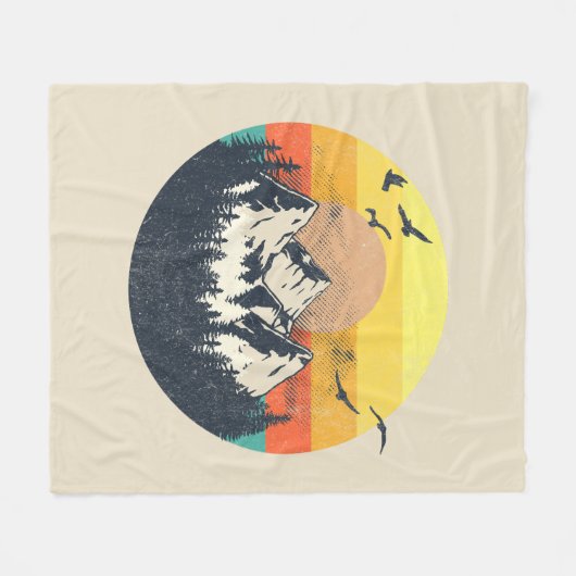 Couverture Polaire Coucher de soleil (Devant (Horizontal))