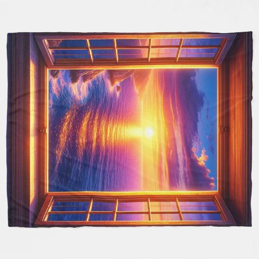 Couverture Polaire Coucher de soleil (Devant (Horizontal))