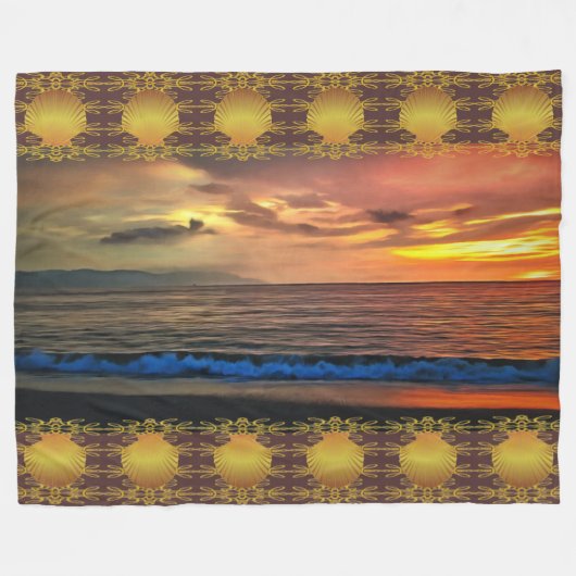 Couverture Polaire Coucher de soleil 1577 (Devant (Horizontal))